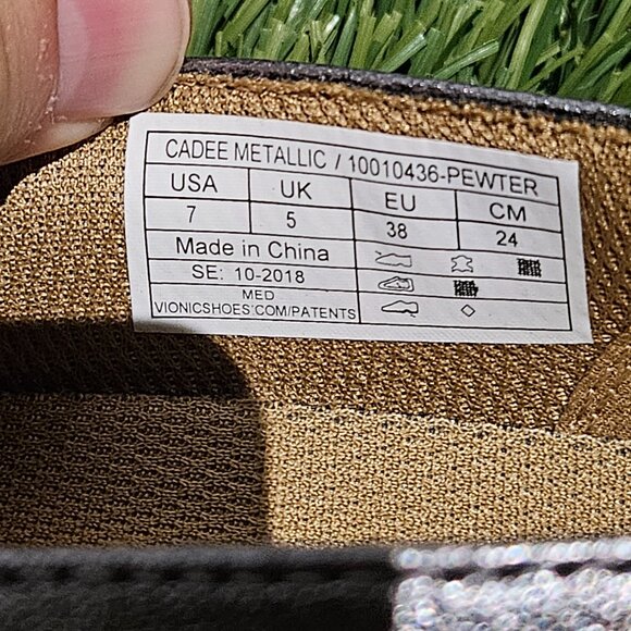 Vionic Cosmic Cadee Women’s Shoes – Size 7 – Metallic Pewter Leather – New in Bo - Picture 5 of 6